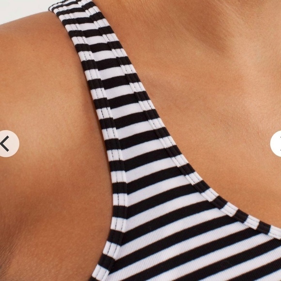 LULULEMON Cool Racerback Tank Classic Stripe Black and White Small - Picture 5 of 13